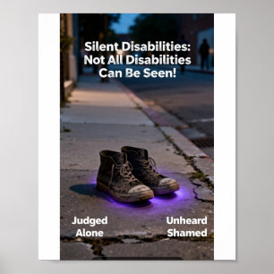 Poster Cartaz de Sapatos Usados de Conscientização sobre