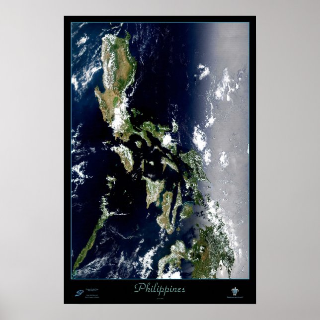 Poster cartaz de satélite das Filipinas (Frente)