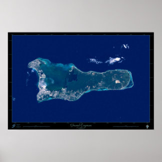 Pôster cartaz de satélite das Ilhas Cayman Maior