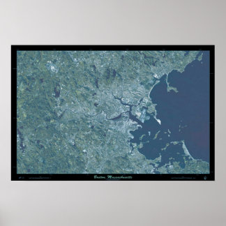 Poster Cartaz de satélite de Boston, Massachusetts