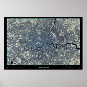Poster cartaz de satélite de Londres, Inglaterra