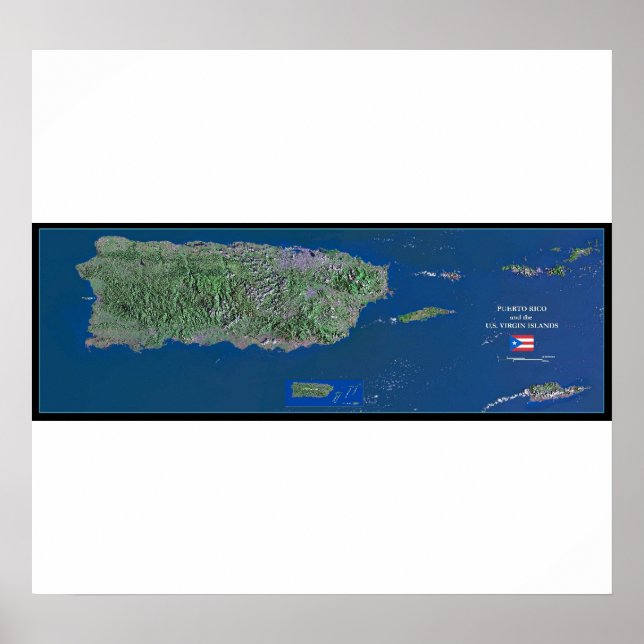 Pôster cartaz de satélite de Porto Rico (Frente)