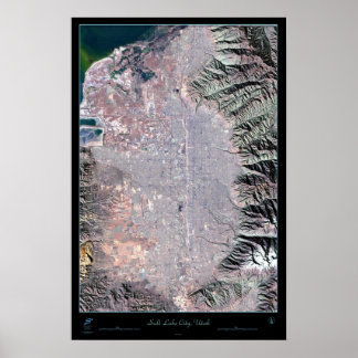 Poster Cartaz de satélite de Salt Lake City, Utah