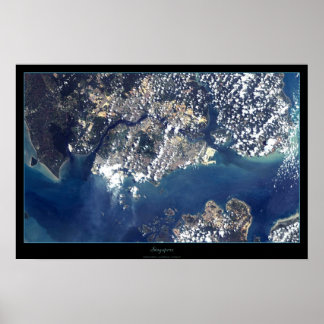 Pôster cartaz de satélite de Singapura