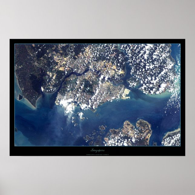 Pôster cartaz de satélite de Singapura (Frente)