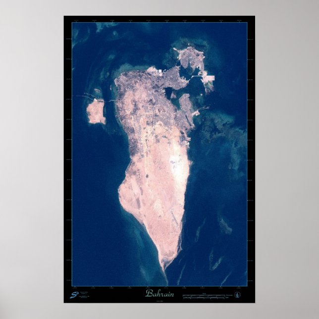 Pôster Cartaz de satélite do Bahrein (Frente)