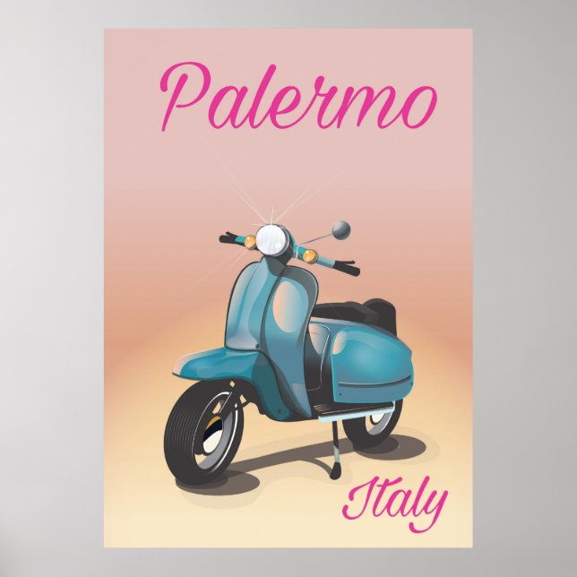 Pôster Cartaz de scooter Palermo Itália (Frente)