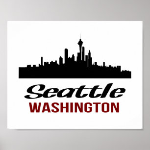 Pôster Cartaz de Seattle (tamanho padrão de moldura de im