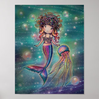 Poster Cartaz de Sereia Fofa e Água-viva Molly Harrison