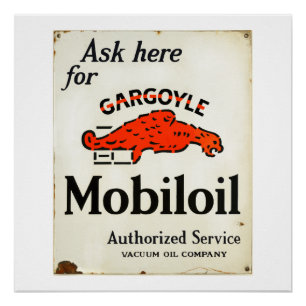 Pôster cartaz de Serviço Autorizado Gargoyle Mobiloil
