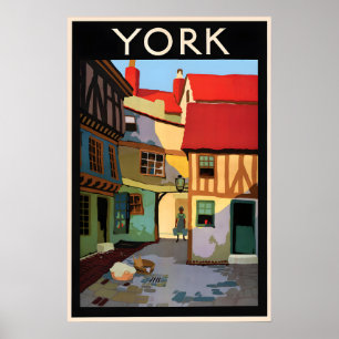 Poster Cartaz de Shambles de York Vintage Inglaterra Viag