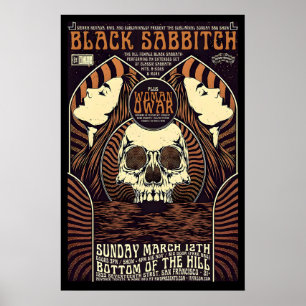 Poster Cartaz de show do Black Sabbitch – Rock Feminista
