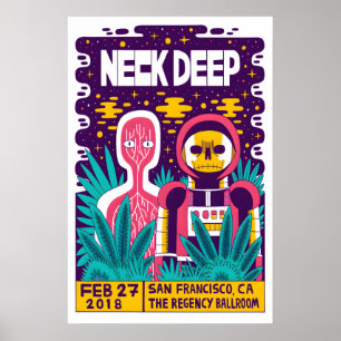 Poster Cartaz de show reproduzido Neck Deep Matte Arte