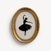 Cartaz de Silhueta de Bailarina com Tinta Lavada