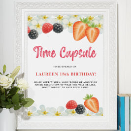 Poster Cartaz de Sinal de Aniversário de Cápsula do Tempo