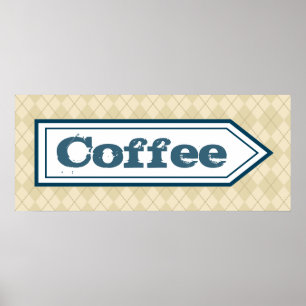 Poster Cartaz de Sinal de Café