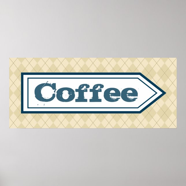 Poster Cartaz de Sinal de Café (Frente)