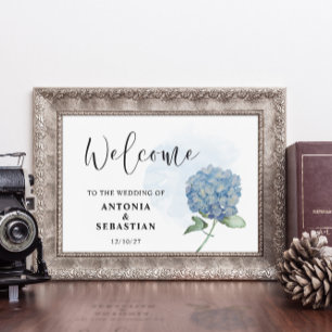 Poster Cartaz de Sinal de Casamento de Hortênsia Floral A
