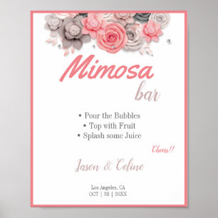 Poster Cartaz de Sinal de Casamento do Mimosa Bar