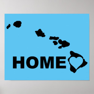 Poster Cartaz de Sinal de Hawaii Longe de Casa