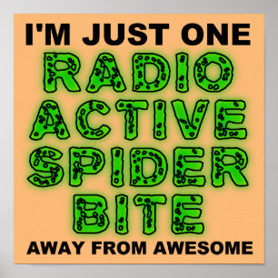 Pôster Cartaz de Sinal de Mordida de Aranha Radioativa