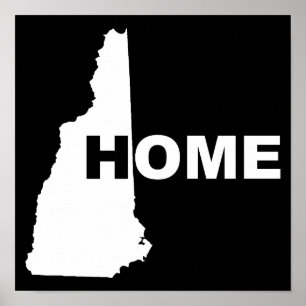 Poster Cartaz de Sinal de New Hampshire Casa Longe do Est