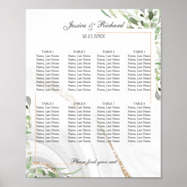 Poster Cartaz de sinal de quadro de assentos de 8 mesas e