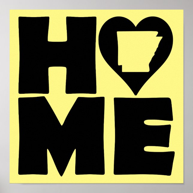 Poster Cartaz de Sinal do Estado de Arkansas Home Heart (Frente)