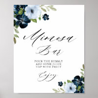 cartaz de sinalização de bar de mimosa para chá de