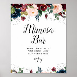 Poster cartaz de sinalização de bar de mimosa para chá de