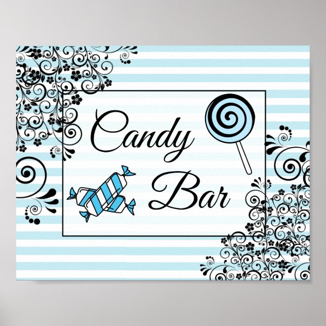 Poster Cartaz de Sinalização de Barra de Doces para Casam (Frente)