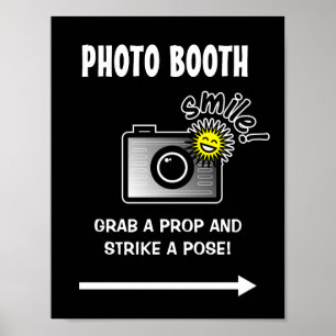 Poster Cartaz de sinalização de cabine de fotos para casa