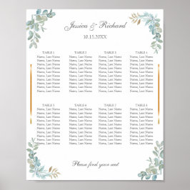 Poster Cartaz de sinalização de gráfico de assentos de 8 