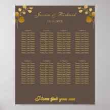 Cartaz de Sinalização de Mesa de Assentos Gold Euc