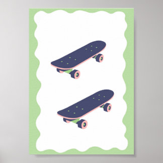 Poster Cartaz de Skate dos Rapazes Fixe