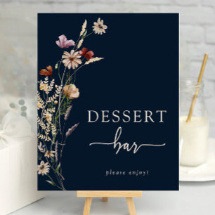 Poster Cartaz de Sobremesa Boho Floral Marinho