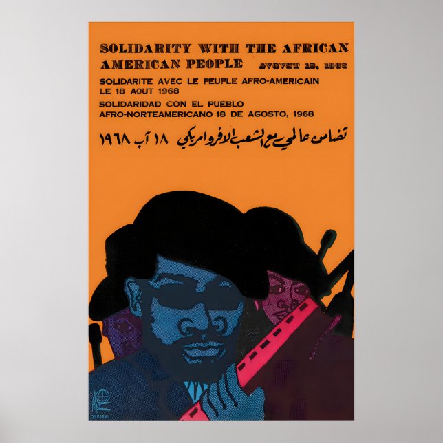 Poster Cartaz de Solidariedade da OSPAAAL de 1968 com o (Frente)