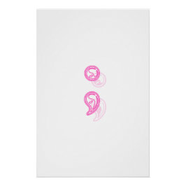 Pôster Cartaz de Sombra de Ponto e Vírgula Rosa