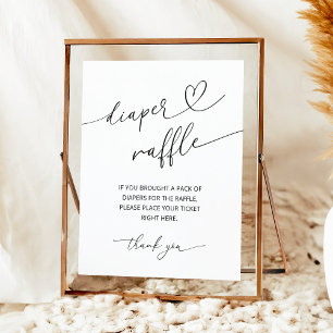 Poster Cartaz de Sorteio de Fraldas Minimalista