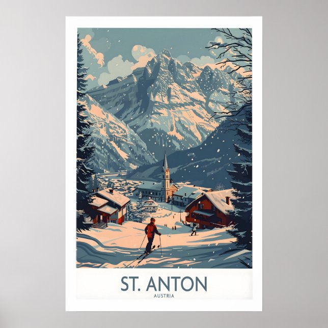 Poster Cartaz de St Anton Áustria 1 (Frente)