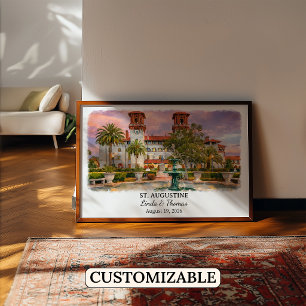 Poster Cartaz de St. Augustine Flórida, Aquarela, Persona