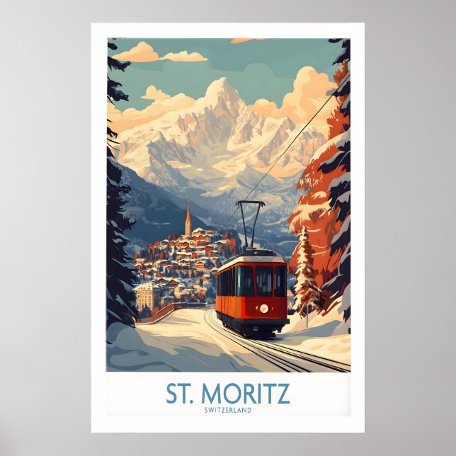 Poster Cartaz de St Moritz Suíça 1 (Frente)