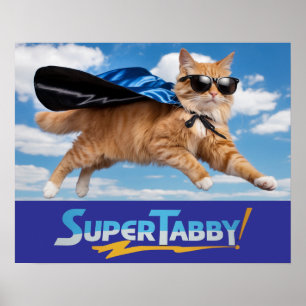 Poster Cartaz de Super-Herói Gatinho Fofo