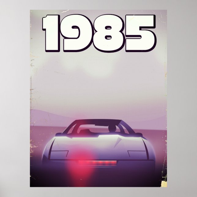 Poster cartaz de supercarro vintage de 1985 (Frente)