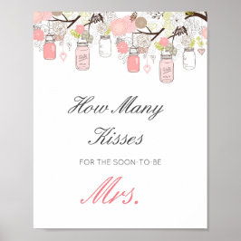 Poster Cartaz de Suposição de Quantos Beijos para a Proxi