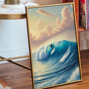 Poster Cartaz de Surf de Onda do Oceano Arte de Parede