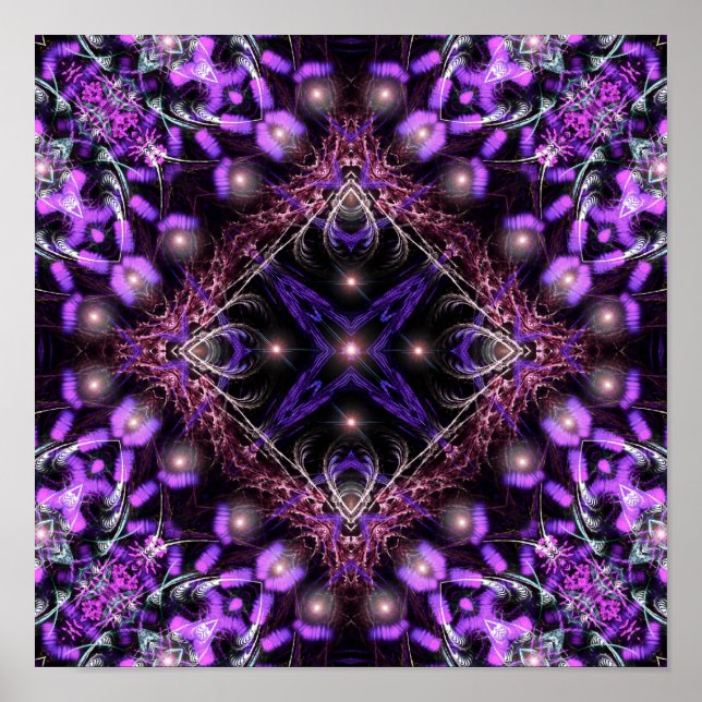 Pôster Cartaz de Tapeçaria Fractal de Luz Roxa (Frente)