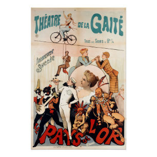 Pôster Cartaz de teatro francês vintage