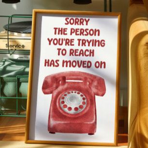 Poster Cartaz de telefone retrô engraçado com citação de