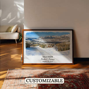 Poster Cartaz de Telluride Colorado, Aquarela, Personaliz